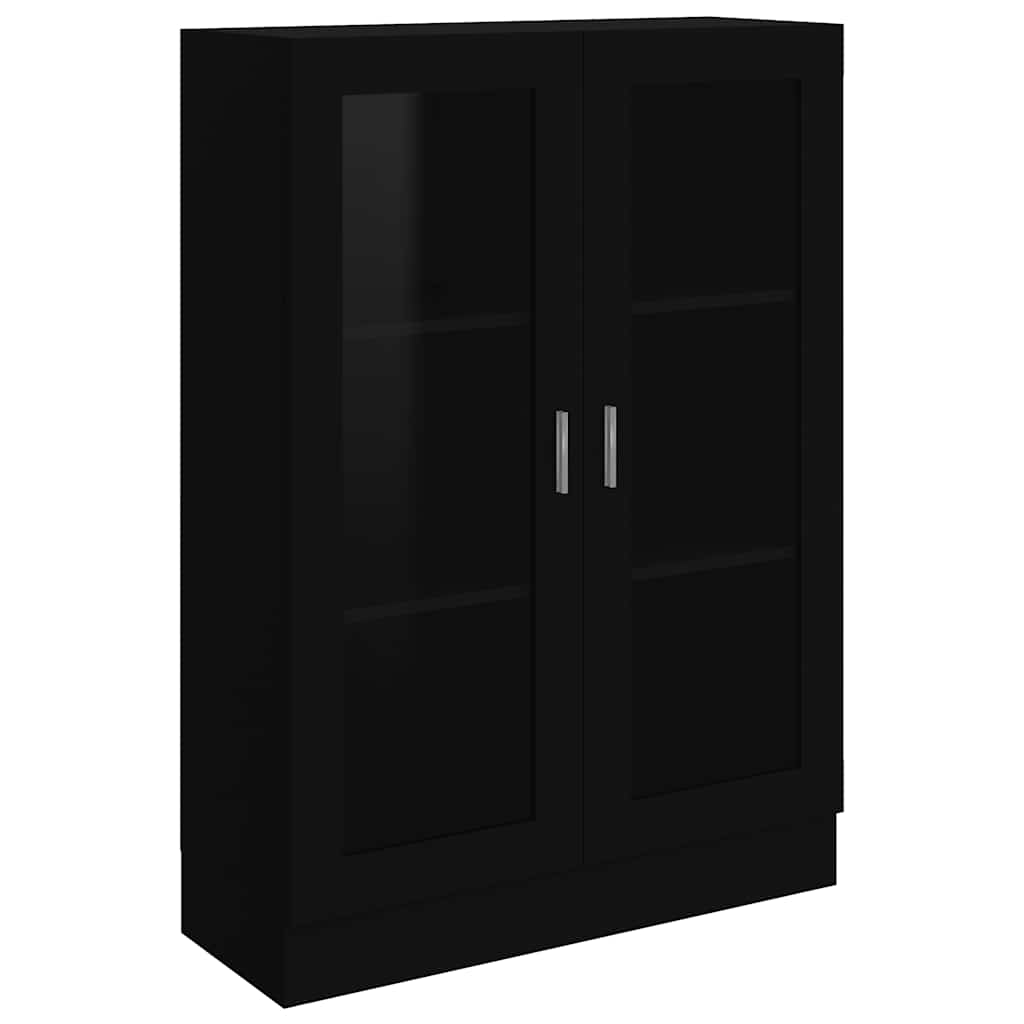 Vitrine Cabinet Black 82.5x30.5x115 cm Engineered Wood